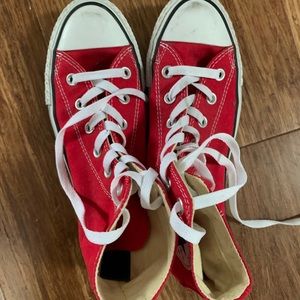 Red converse high tops